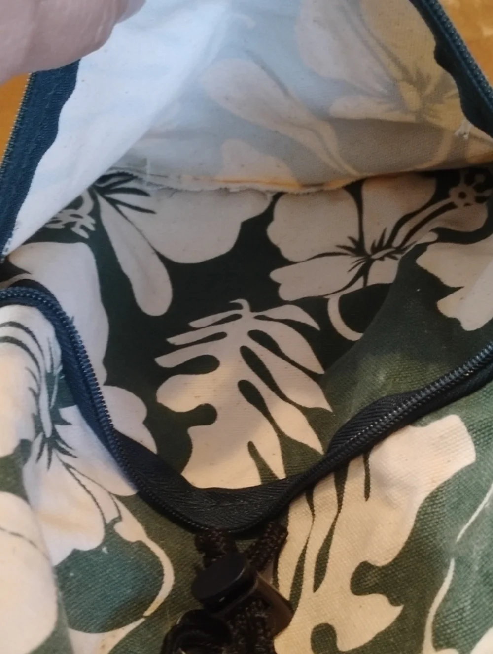 Green Floral Canvas Small Backpack Y2K Vintage Tropical Hibiscus Flower Print